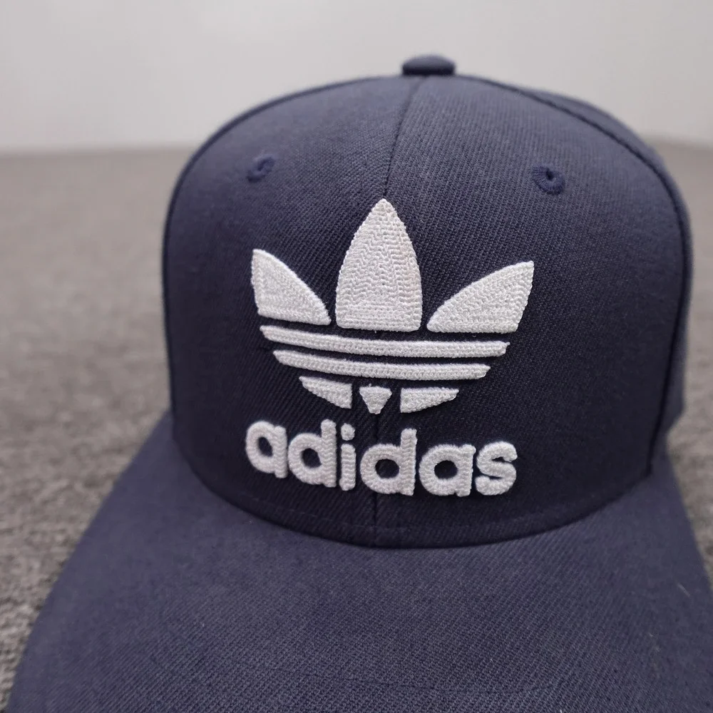 Adidas Hat Cap Snap Back Mens One Size Blue Twill Baseball Trefoil Logo